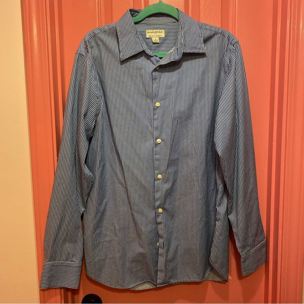 Blue and White Pinstripe Button Down